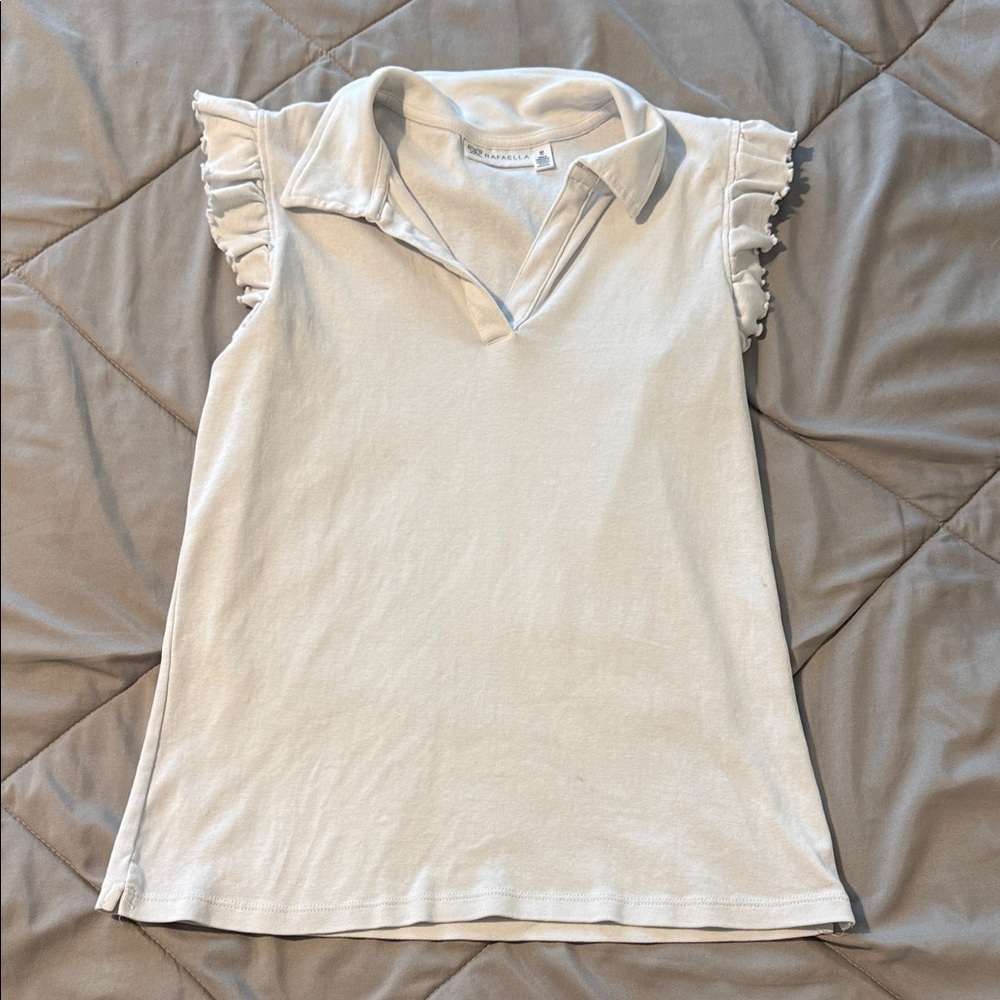 Women's Cream Ruffle Sleeve Top